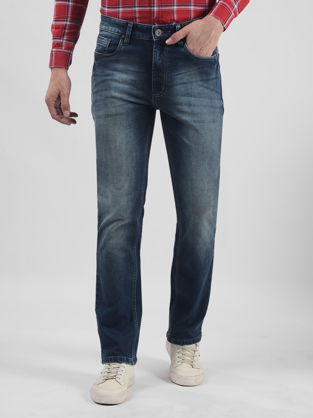 Numero Uno Men Solid Blue Jeans